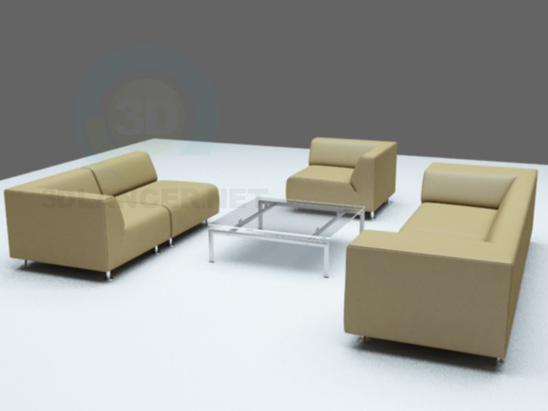 3d модель Полный комплект мебели – превью