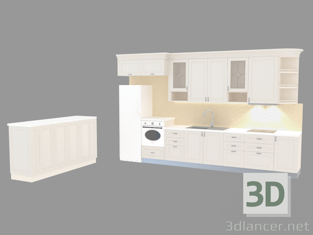 3D Modell Küche aus Dolomit - Vorschau