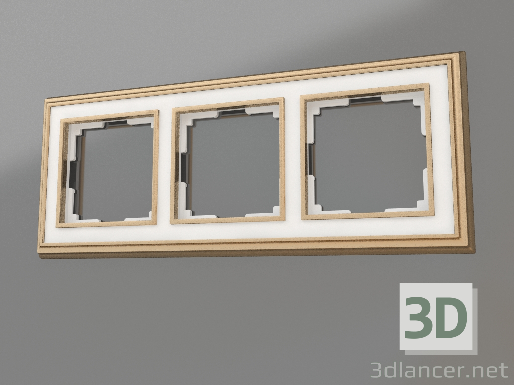 3D modeli 3 direkli çerçeve Palacio (altın beyazı) - önizleme