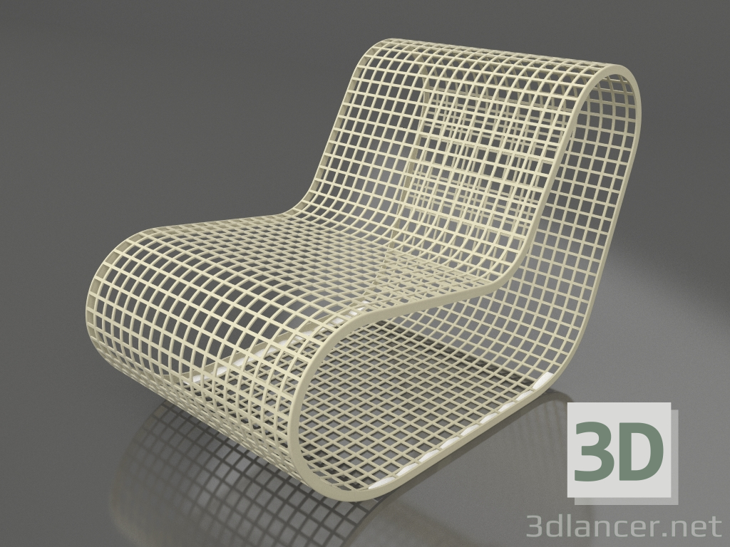 modello 3D Poltrona club senza corda (Oro) - anteprima