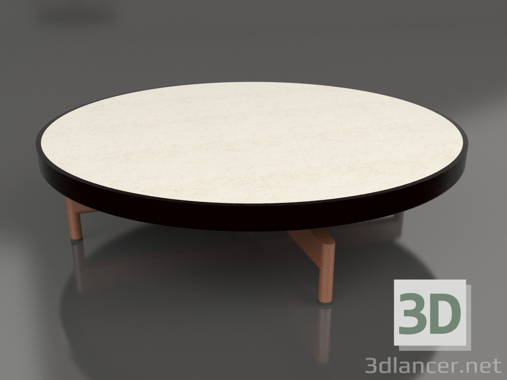 3d model Round coffee table Ø90x22 (Black, DEKTON Danae) - preview