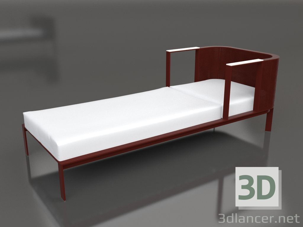 3D Modell Liegestuhl (Weinrot) - Vorschau