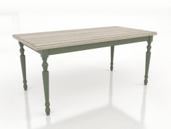 Tavolo da pranzo 1600x800 mm (verde, rovere schiarito)