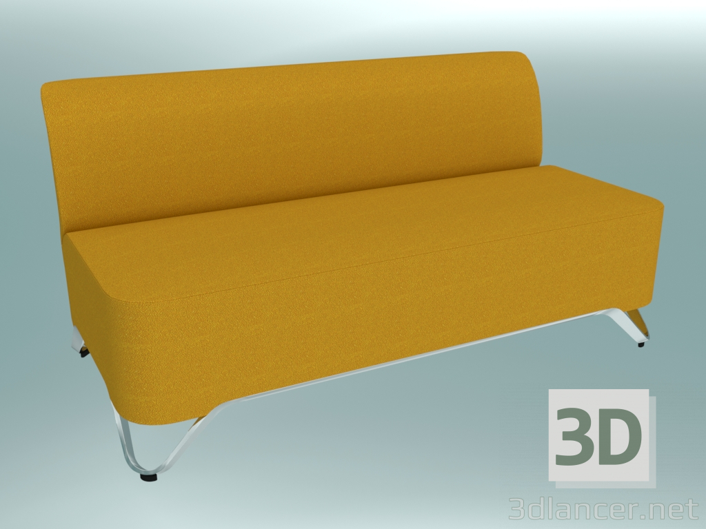 3D modeli Kolçaksız çift kişilik kanepe (2B) - önizleme