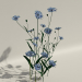 3D modeli Mor çiçekler - önizleme