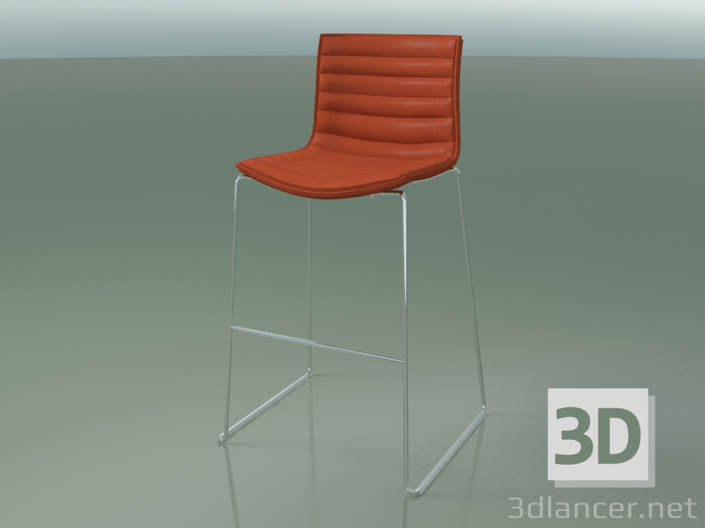 3D Modell Barstuhl 0321 (auf einer Rutsche, mit abnehmbarer Lederausstattung mit Streifen) - Vorschau
