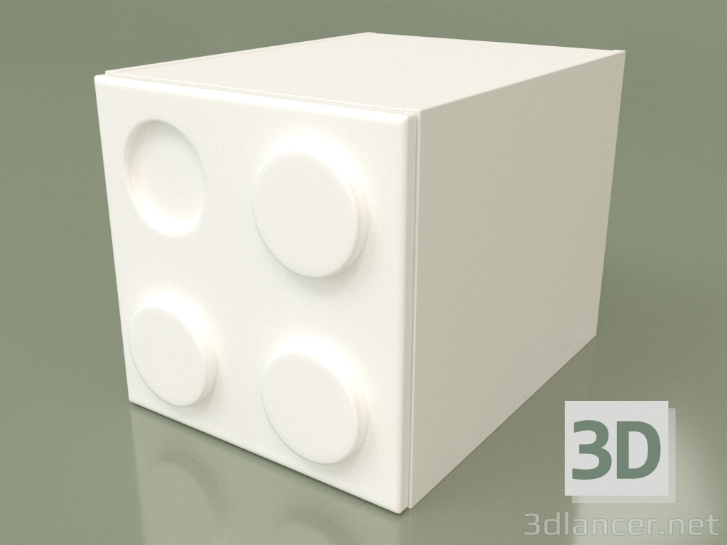 Modelo 3d Cubo de guarda-roupa infantil (Branco) - preview