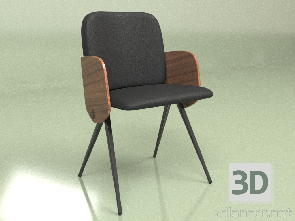 3D modeli Sandalye Isla (siyah) - önizleme