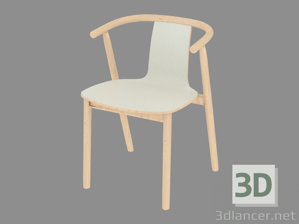 3d model Dining chair with armrests Bac - preview