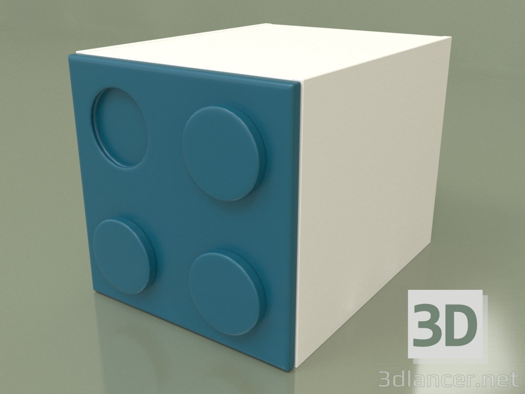 modello 3D Cubo guardaroba per bambini (Turchese) - anteprima