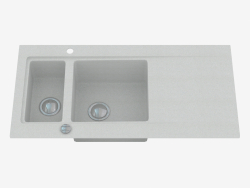 Waschen, 1,5 Schüsseln mit einem Flügel zum Trocknen - grau metallic Modern (ZQM S513)