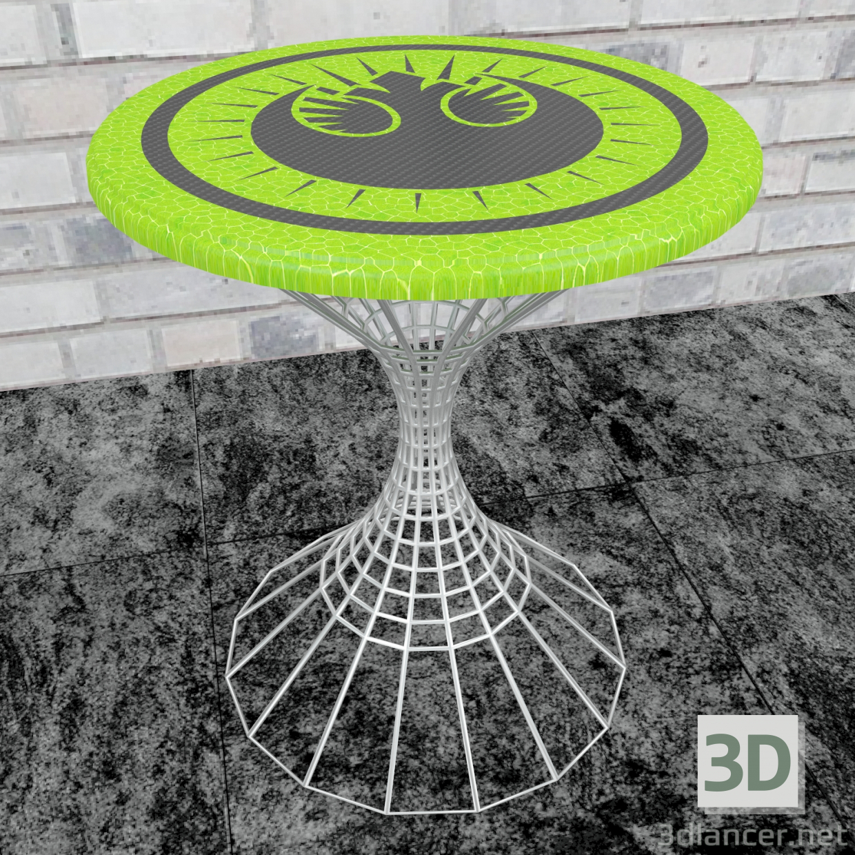 3d A side table with the emblem of the New Jedi Order. model buy - render