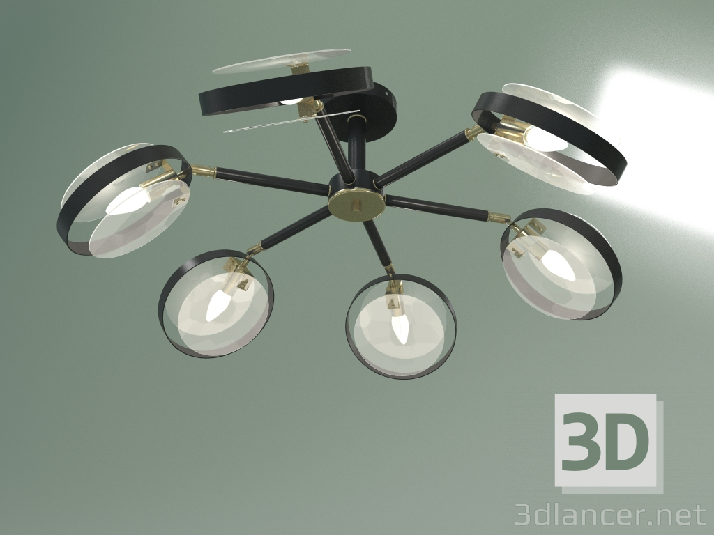 modello 3D Lampadario a soffitto Gallo 70121-6 (nero) - anteprima