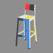 3d модель Стул барний стібка стільця – превью