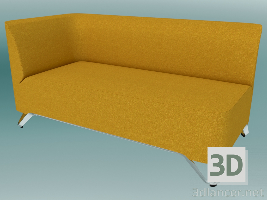 modèle 3D Canapé double avec accoudoir à droite (2R) - preview