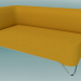 3d model Double sofa with armrest on the right (2R) - preview