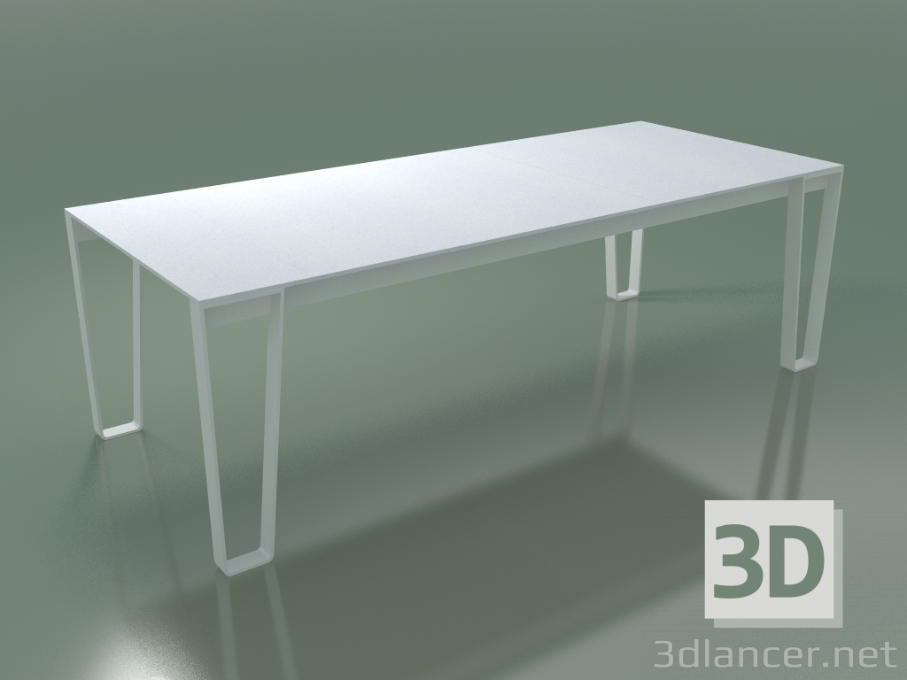3D Modell Esstisch im Freien InOut (933, weiß lackiertes Aluminium, weiß emaillierte Lavasteinlatten) - Vorschau