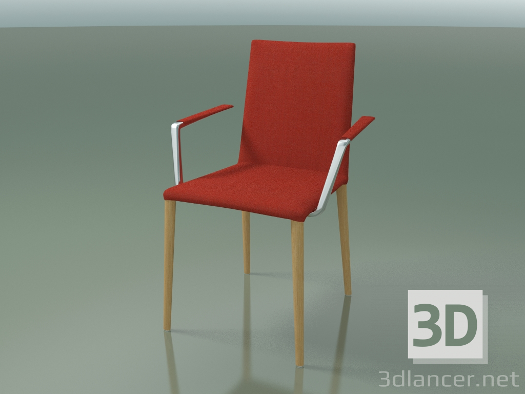 3D Modell Stuhl 1709BR (H 85 cm, stapelbar, mit Armlehnen, mit Stoffbezug, L22 Natureiche) - Vorschau