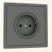 3d model Socket with grounding and shutters Schuko (16A, 250V, on screws, steel, DA22037) R98 - preview