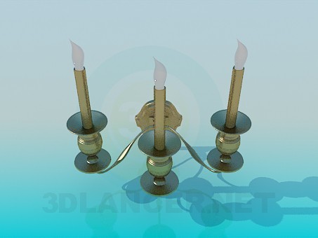 Modelo 3d Arandelas em forma de velas - preview