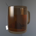 3d Стакан с чаем, чайным пакетиком и ложкой модель купить - ракурс