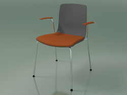Cadeira 3977 (4 pernas de metal, polipropileno, com um travesseiro no assento e nos braços)