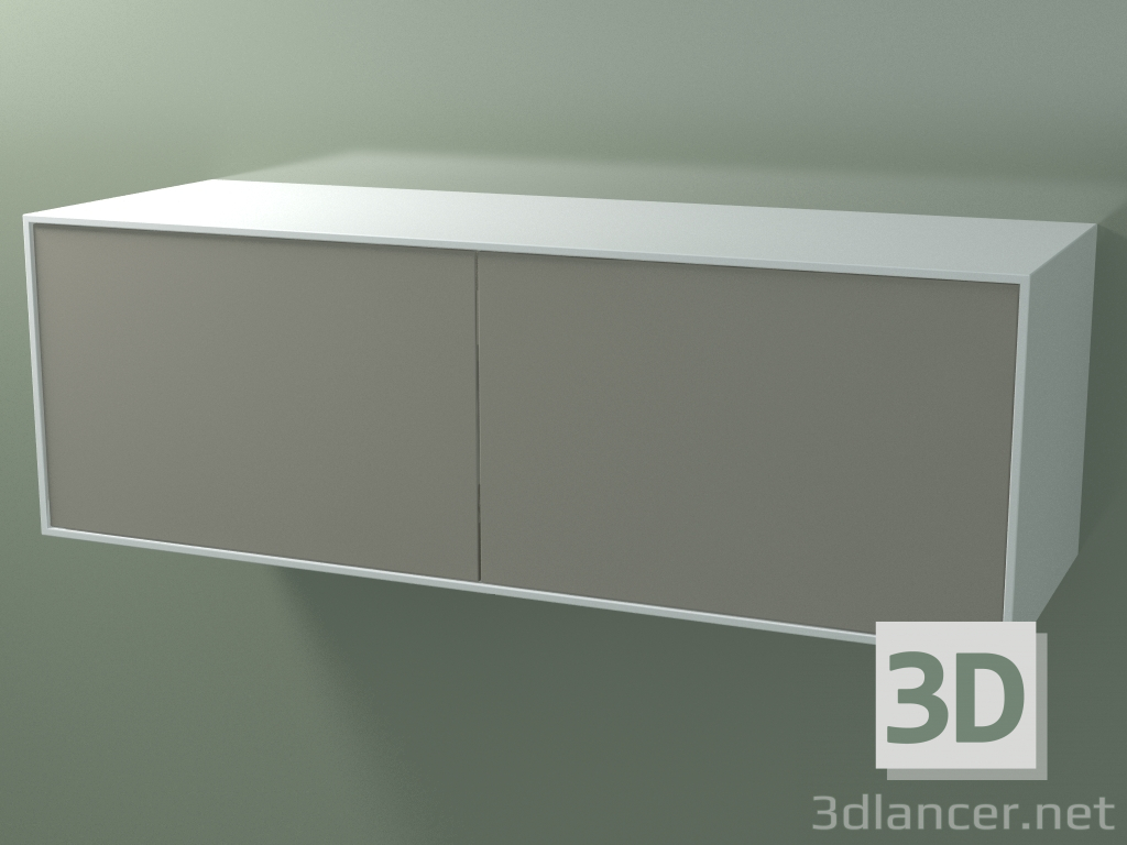 3D Modell Doppelbox (8AUFBÂ03, Gletscherweiß C01, HPL P04, L 144, P 50, H 48 cm) - Vorschau