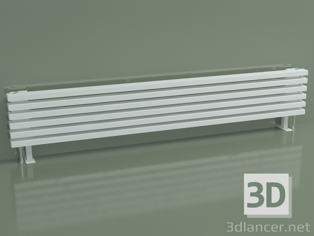 modello 3D Radiatore orizzontale RETTA (6 sezioni 1800 mm 60x30, bianco opaco) - anteprima