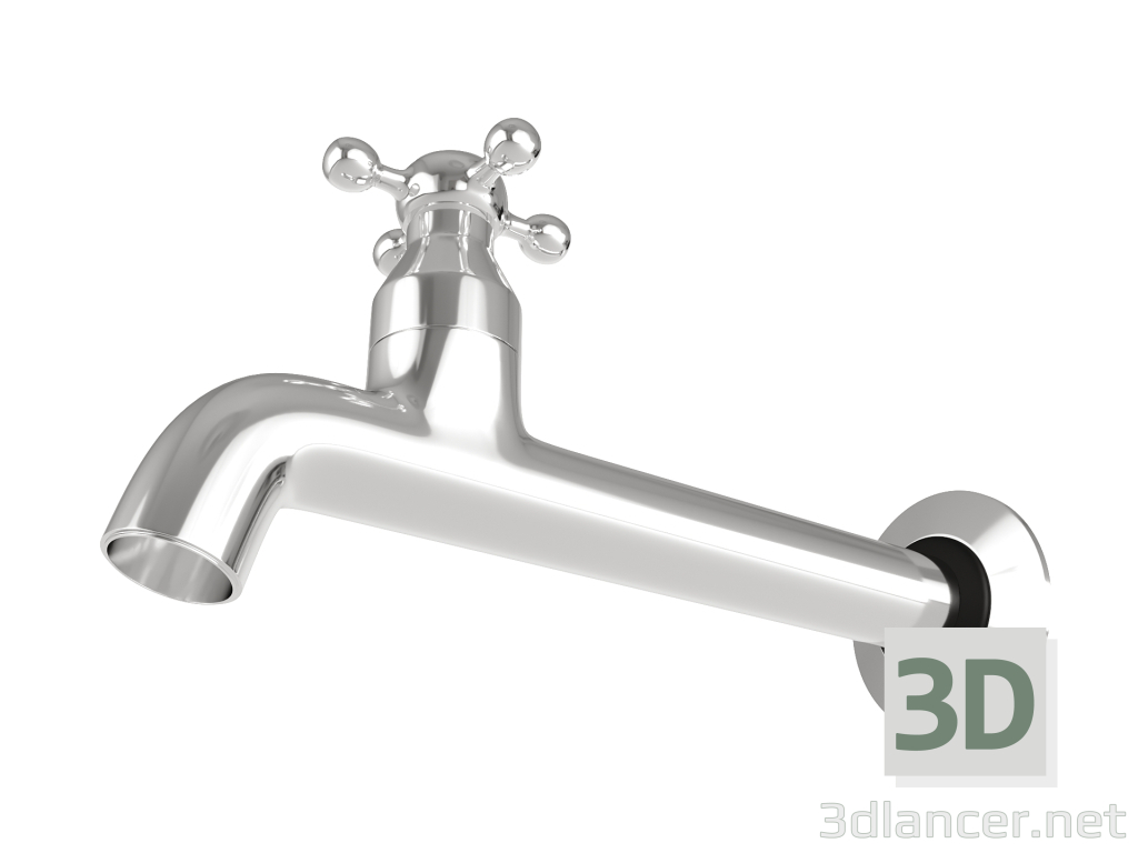 3D çamaşırhane ve balkonlar için tek çıkışlı musluk modeli satın - render