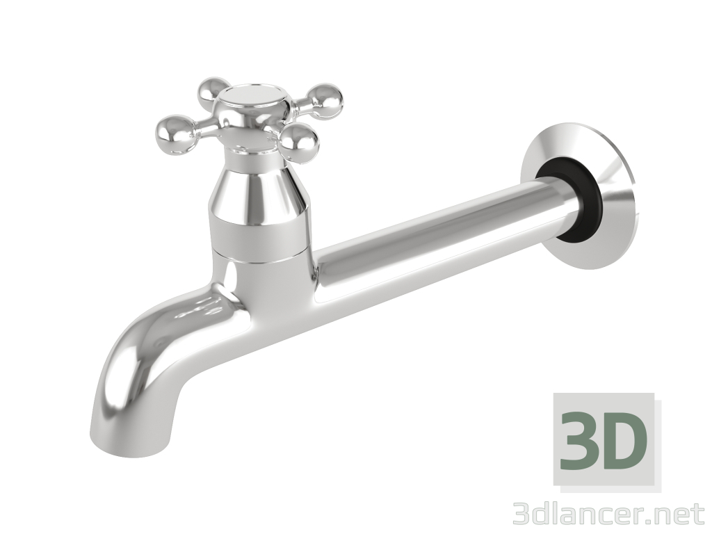 Wasserhahn mit einem Ausgang für Waschküchen und Balkone 3D-Modell kaufen - Rendern