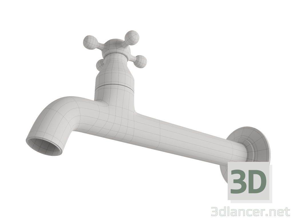 modèle 3D de robinet avec une sortie pour buanderies et balcons acheter - rendu