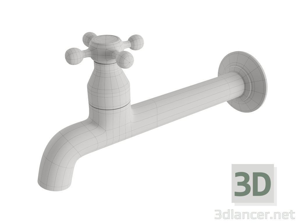 Wasserhahn mit einem Ausgang für Waschküchen und Balkone 3D-Modell kaufen - Rendern