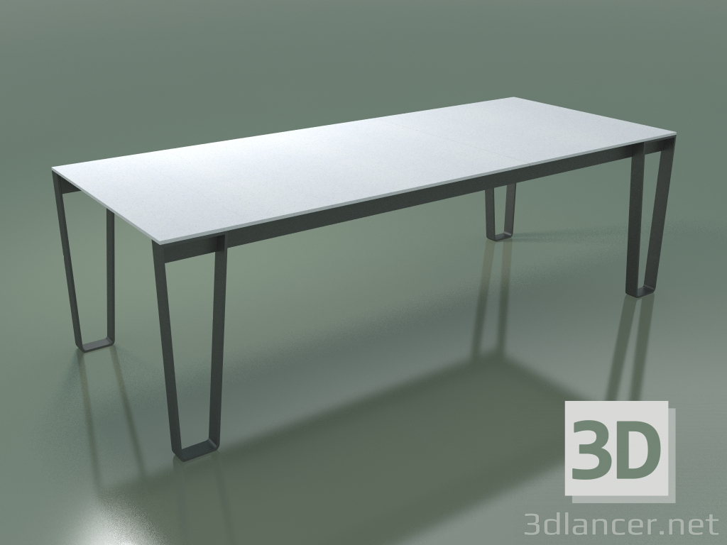 Modelo 3d Mesa de jantar ao ar livre InOut (933, Alumínio lacado cinza, ripas de pedra de lava esmaltada branc - preview