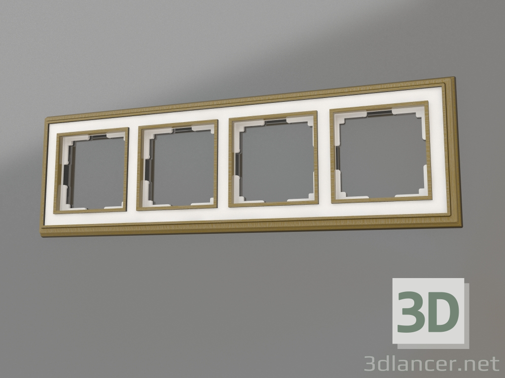 3D Modell Rahmen für 4 Pfosten Palacio (bronze-weiß) - Vorschau