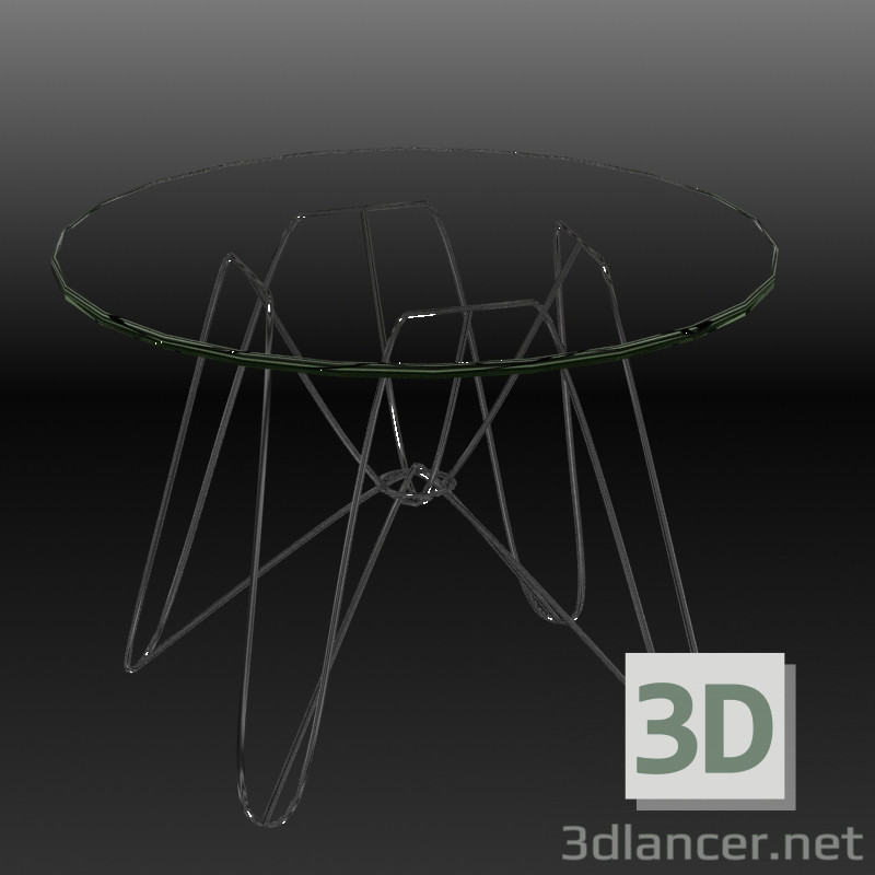3d модель Стеклянный стол – превью