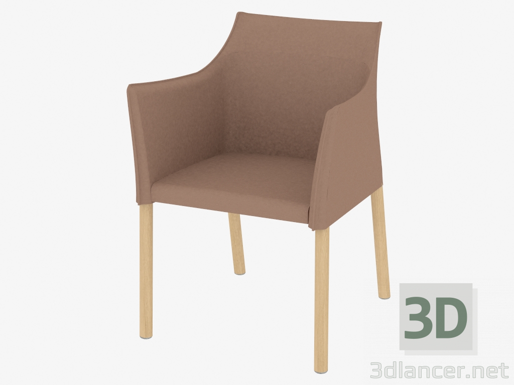 3d модель Стул в кожаной обивке Cap Chair – превью