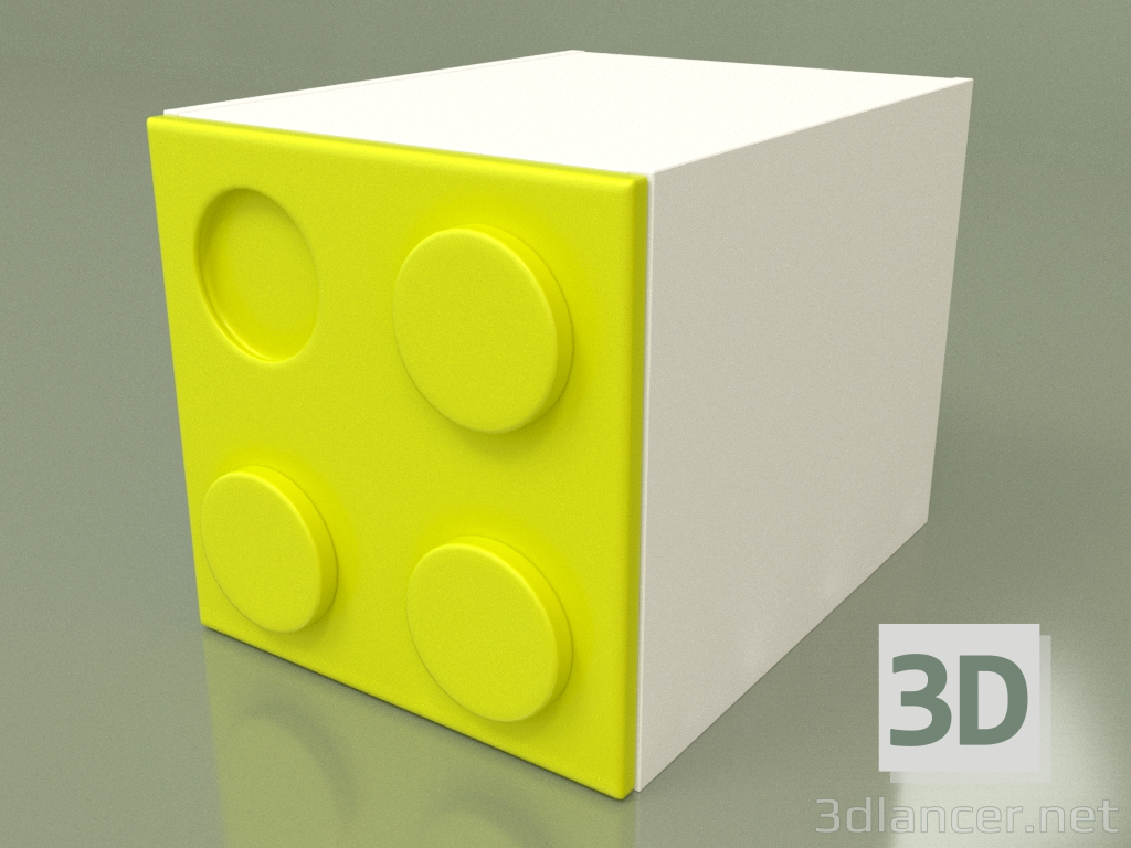 3D modeli Çocuk gardırop küpü (Lime) - önizleme