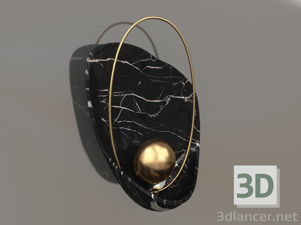 3d model Aplique Delia negro (07642,19) - vista previa