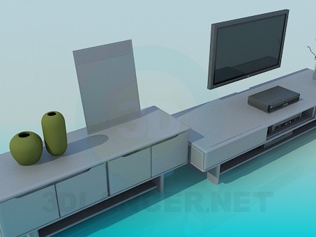 3D Modell Die Möbel im Wohnzimmer - Vorschau