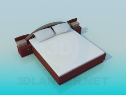 Bett mit Nachttischen