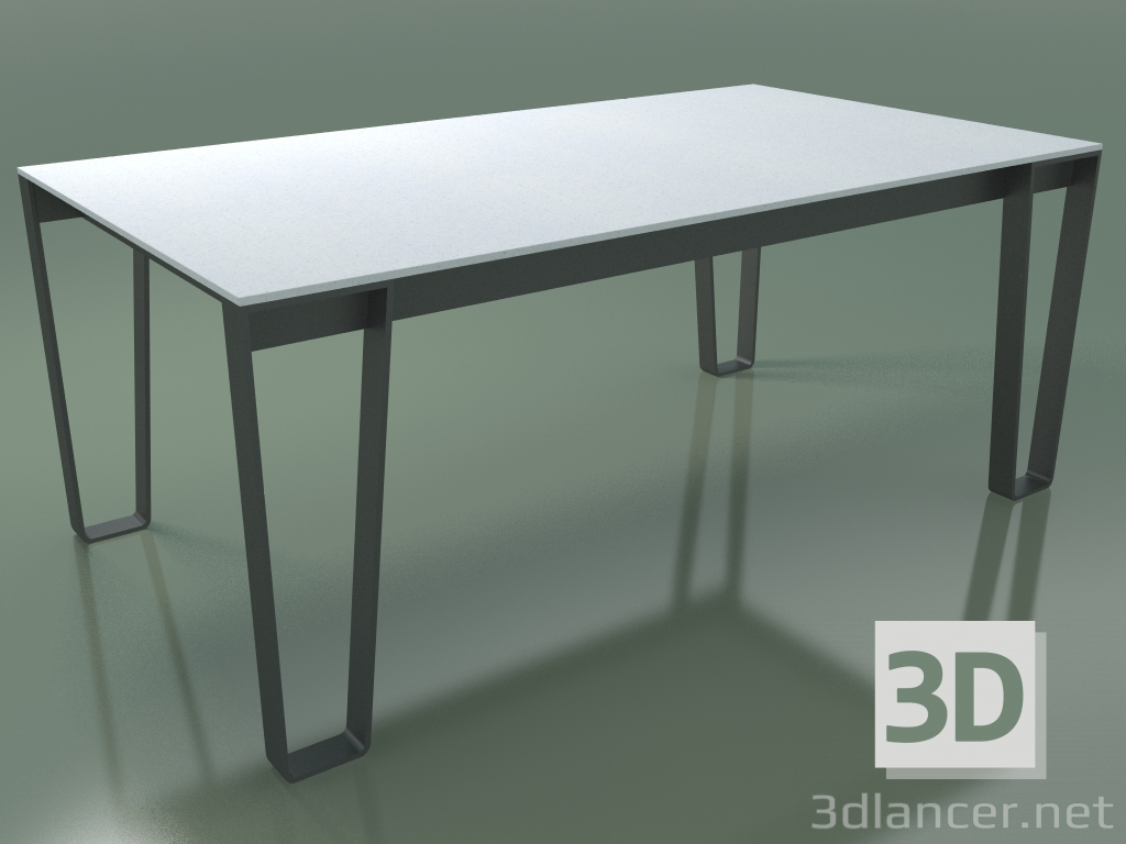 3d model Outdoor dining table InOut (938, Gray Lacquered Aluminum, White Enameled Lava Stone Slats) - preview