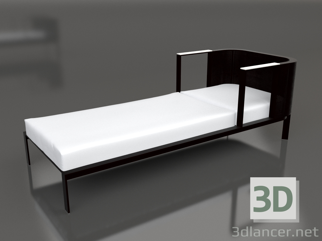 3D modeli Şezlong (Siyah) - önizleme