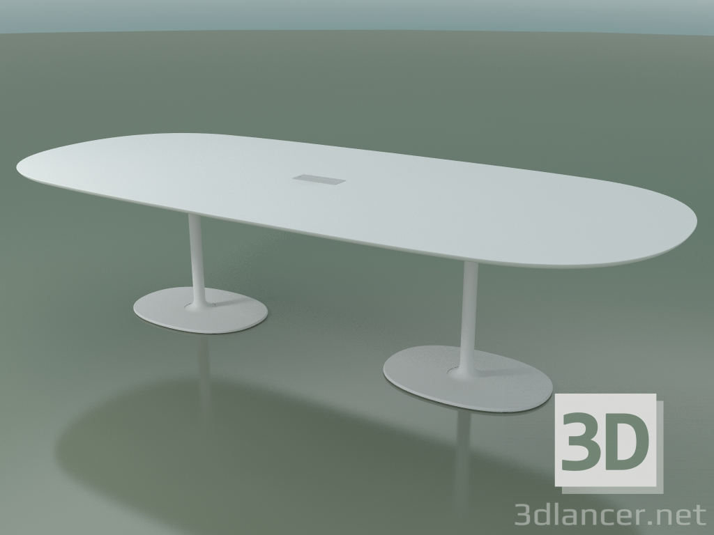 modello 3D Tavolo ovale 0665 con guaina isolante per fili (H 74 - 300x131 cm, M02, V12) - anteprima