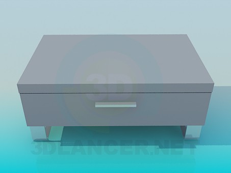3d модель Низкая подставка с выдвижным ящиком – превью