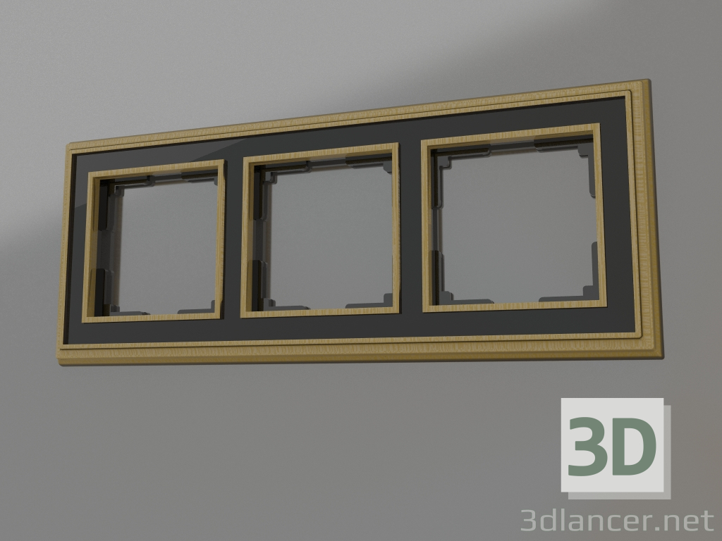 Modelo 3d Moldura para 3 postes Palacio (bronze-preto) - preview