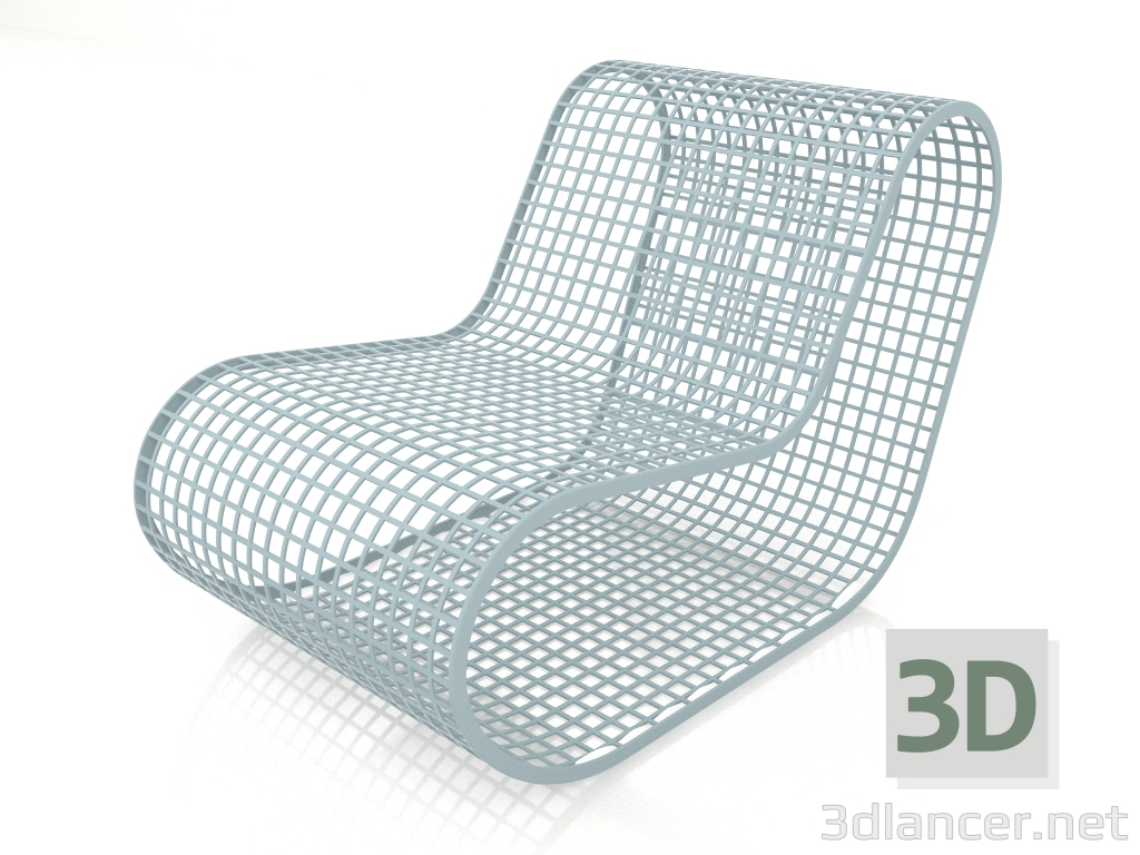 3d model Club chair without rope (Blue gray) - preview