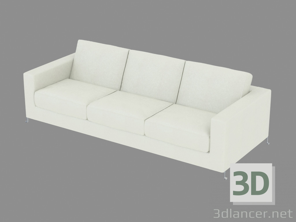 3d model sofás de cuero triple Div 218 - vista previa