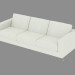 3d model Leather Sofa Triple Div 218 - preview