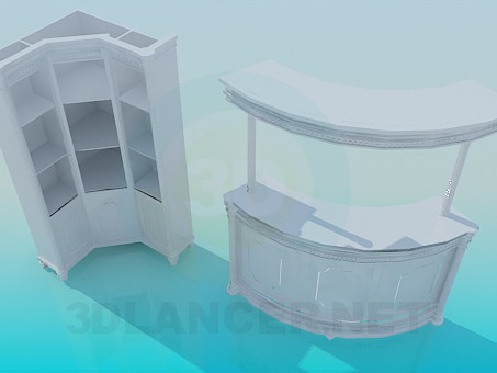 3D modeli Resepsiyon ve kabine - önizleme