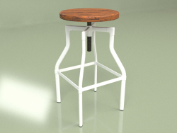 Bar stool Machinist (white, solid willow)